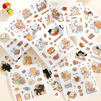 Simno mignon chaton modèles bricolage étiquettes décoratives papeterie journalisation Kawaii chat Washi ruban autocollant bloc-notes ensemble