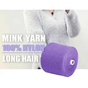 China Supplier Winter Sweater Knitting Yarns 4.0cm 2.0cm Custom Long Hair 100% Nylon Nylon Mink Yarn