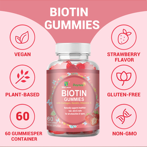 Gomitas de biotina de marca privada OEM con colágeno, queratina y vitamina C, suplemento dietético que apoya la salud del cabello, la piel y las uñas. - Product Image 4