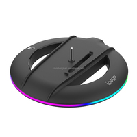 Support vertical PG-P5S025S en ABS avec éclairage d'ambiance RGB pour console de jeu PS5 Slim Pro – Accessoire universel de support de jeu