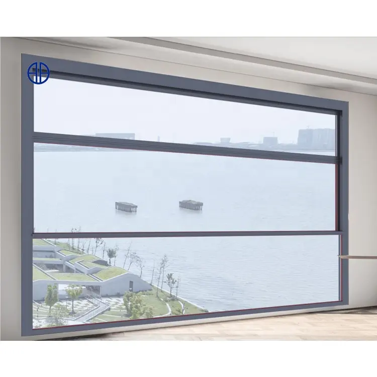 Aluminium Smart Insulated Glass Window Vertical Electrical Guillotine Windows For House