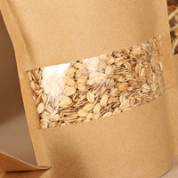Sachet D'Emballage Alimentaire en Papier Kraft Recyclable, Refermable, avec Fenêtre, Type Doypack, Fermeture Zippée, Scellé, pour Café et Thé
