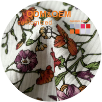 Nouveau tissu imprimé pour garçons, petites fleurs, rayures verticales, 95% polyester, 5% élasthanne, extensible, doux, écologique, tricot côtelé pour textiles de maison