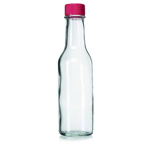 Bouteille en verre de 150 ml (5 oz) ou 240 ml (8 oz) pour <span class=keywords><strong>sauce</strong></span> tomate, <span class=keywords><strong>sauce</strong></span> piquante, <span class=keywords><strong>sauce</strong></span> chili, vinaigrette, avec insert verseur et bouchon noir scellé - Product Image 5