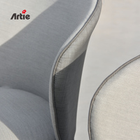 Chaise de patio imperméable Artie, chaises en osier pour réception, ensemble de table de jardin, villa, balcon extérieur, meubles de loisirs en tissu pour l'extérieur