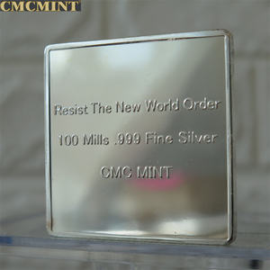 Koin logam kustom 1 Oz .100 Mils berlapis perak menahan batang pesanan dunia baru - Product Image 6