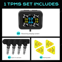 Système de surveillance de la pression des pneus Porcsi CDS440 TPMS avec écran LCD, capteur intégré 433,92 MHz, 0-8 pneus, pour véhicules à quatre roues multiples