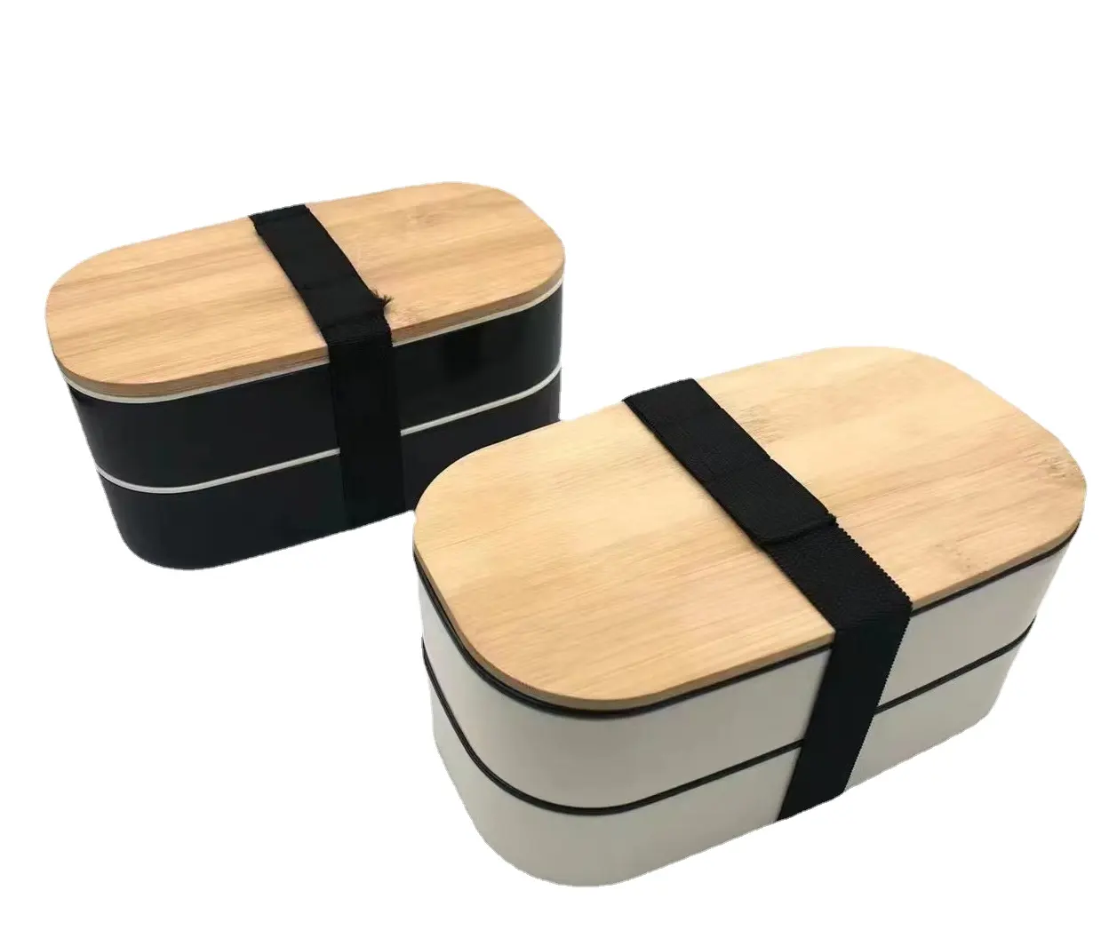 Bento Box con coperchio in legno a doppio strato in paglia di grano in stile giapponese di alta qualità vendite calde scatola per il pranzo sigillata isolata portatile