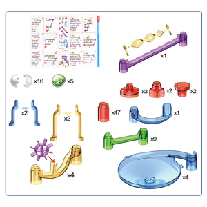 어린이 DIY 트랙 구슬 실행 파이프 라인 게임 줄기 조립 빌딩 블록 130PCS 미로 트랙 볼 슬롯 장난감 - Product Image 5