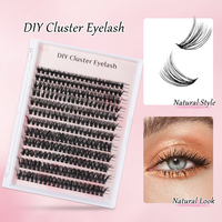 Bulu mata palsu Diy, segmen DIY bulu mata tampilan alami ekstensi mudah kipas bulu mata D Curl 3d Cluster Diy