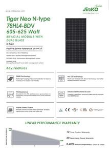 สำหรับ bifacial กระจกสองชั้น620W-650W N-Type โมดูลพลังงานแสงอาทิตย์ JKM630N-78HL4-BDV - Product Image 2