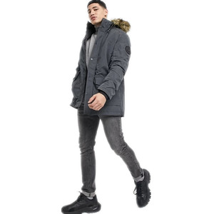 Venta al por mayor Canadá Estilo Parka Faux Fur Hood Hombres Chaqueta de plumón de ganso Grueso al aire libre Abrigo de invierno para hombre - Product Image 2