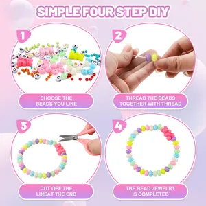 Leemook DIY Beads Jewelry Making Accessories Kit Handmade Beaded Bracelet Diy Educational Toys For Kids