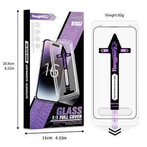 Protector de Pantalla HD de Fácil Instalación y Resistente al Polvo Yangpaly para <span class=keywords><strong>iPhone</strong></span> 16 15 14 Plus 13 12 <span class=keywords><strong>11</strong></span> Pro Max X XS XR, Película de Vidrio Templado - Product Image 1
