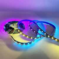 Bande LED RGBIC SK6812 WS2812B 5050 de haute qualité, 30 60 144 LED/M, 5V, adressable, RGB, commande vocale, éclairage paysager, IP20, barre lumineuse flexible
