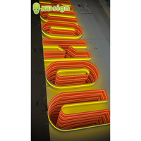 Lettres encastrées LED Infinity Abyss personnalisées, anti-corrosion IP67, en acrylique semi-transparent, signalétique publicitaire extérieure commerciale