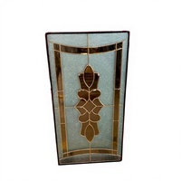 Panneau de verre décoratif trempé sur mesure avec incrustation en laiton, motif mural de sécurité, cloison intérieure moderne, style européen, garantie 5 ans