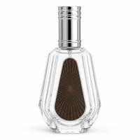 Flacon de parfum vide en verre facetté personnalisé avec bouchon en métal argenté, flacon atomiseur octogonal rechargeable en gros
