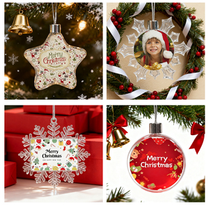 Adornos Navideños <span class=keywords><strong>de</strong></span> Plástico Topjlh para Sublimación, en Blanco, Personalizables con Logotipo, Decoración <span class=keywords><strong>Navideña</strong></span>, Venta al por Mayor para <span class=keywords><strong>Tiendas</strong></span> Minoristas, Artículos para Fiestas - Product Image 6
