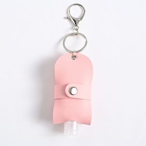 Étui de voyage en cuir PU pour flacon vide, porte-désinfectant avec porte-clés, conteneur rechargeable pour produits de toilette, lotion, liquide - Product Image 6