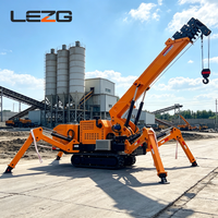 Mini-grue araignée électrique hydraulique compacte de 2 tonnes et 3 tonnes pour l'entretien des toitures, fabriquée en Chine