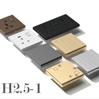Prise électrique blanche ultra-mince design 2 gangs double trou UK British Standard Power Wall Socket avec Type-C USB