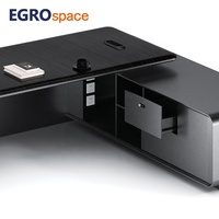 Ensemble de mobilier commercial EGROspace : Table de direction de luxe en placage, bureau exécutif en L pour PDG