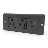 Multiprise de bureau dissimulée aux normes américaines, multiprise USB multifonctionnelle pour table de chevet