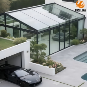 Solárium Moderno de Aluminio con Techo Inclinado y Plano, Diseño Personalizado, Estructura Duradera y Estable, <span class=keywords><strong>Cerramiento</strong></span> de Vidrio para Patio o Parque - Product Image 1