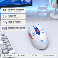 Souris de jeu tri-mode 12800 DPI 1000Hz, design Mecha exclusif, sans fil et filaire pour PC Gamer