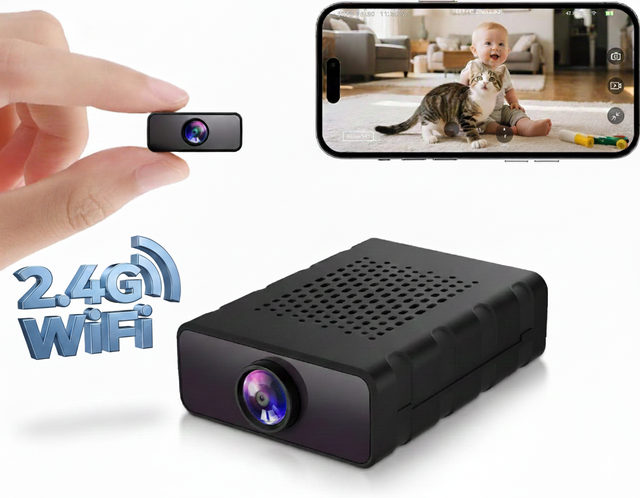4K Night Vision Cloud and 256GB TF Mini Wireless Security Camera 180° Wide Angle Mini WiFi Camera