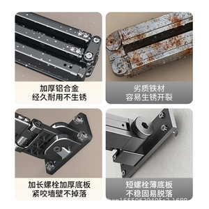 Wall Mounted <b>Clothes</b> <b>Rack</b> Aluminum Alloy Folding Space Saving For Balcony Bedroom Bathroom Window Installation - Product Image 5