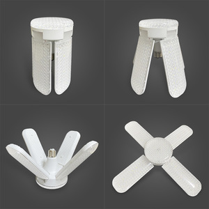 LED Folding Bulb <b>Leaf</b> <b>Light</b> E27 Base High Transparency Crystal Tri <b>Leaf</b> Garage Ceiling Hanging Home Use - Product Image 1