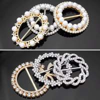 Kristall-Schal-Clip, Perlenbroschen, Ring-Clip, Kleidungsecken- und Saumklammern, Taillenverschlüsse, Schal-Schnalle, Hemd- und T-Shirt-Fixierer