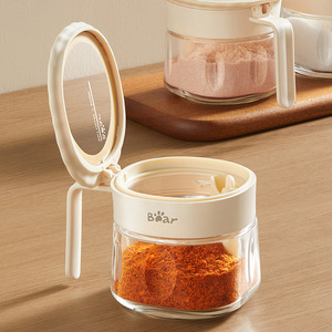 Tarro para condimentos Bear Seasoning CX-JE009 de vidrio sellado a prueba de humedad con tapa abatible para especias - Product Image 1