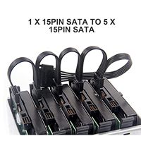 Cable de disco duro de extensión de alimentación SATA macho a 5 SATA hembra de 15 pines para HDD SSD y unidades ópticas