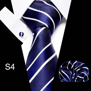 Set <span class=keywords><strong>di</strong></span> Cravatte Formali Professionali all'Ingrosso <span class=keywords><strong>con</strong></span> Tessuto Jacquard Floreale, Gemelli e Fazzoletto da Taschino, Set Regalo per <span class=keywords><strong>Uomo</strong></span> - Product Image 6
