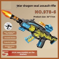Jouet électrique pour enfants pistolet d'assaut pistolet jouet garçons musique télescopique son et lumière huit tons Vibration mitraillette