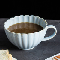 Usine de vente en gros 12oz grande tasse à café en céramique grande tasse à thé pour la maison 360ml tasse de voyage lavable au lave-vaisselle tasse en céramique en vrac avec logo