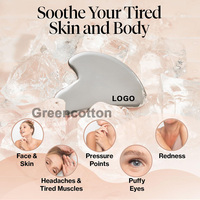 Planche Gua Sha en acier inoxydable avec logo personnalisé, grattoir facial multifonctionnel, outil de massage corporel universel pour les méridiens, outil de beauté