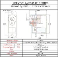 Servo numérique micro en plastique Emax ES9251II version améliorée 2,5g pour accessoires de voiture RC, hélicoptère, bateau, avion