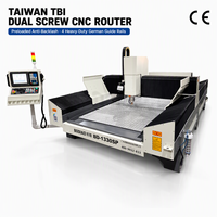 Mesin Gantry CNC Router Logam Tugas Berat 1330 Taiwan TBI Dual Ball Screw dengan 4 Rel Pandu Persegi Jerman