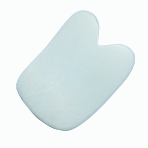 Unique V-Cut Rectangle Gua Sha Stone Natural White Xiuyan Jade Facial Sculpting <b>Tool</b> with Smooth Edges - Product Image 3