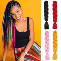 Extensions de cheveux de tressage en fibre synthétique Afro Yaki de haute qualité Tresses jumbo pré-étirées à basse température