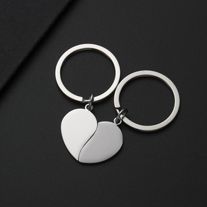 Porte-clés <span class=keywords><strong>mousqueton</strong></span> vierge en acier inoxydable, forme cœur puzzle, personnalisable avec logo gravé au laser, vente en gros - Product Image 6