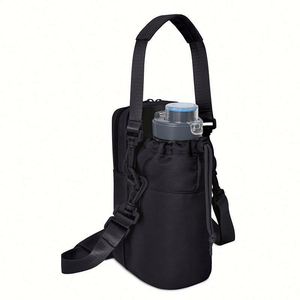 Portable Water Bottle Bag Mobile Phone Pocket New Cross-Border Fashion Classic Canvas Storage Strap Water Bottle Suspender Bag - Product Image 2