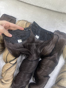 180g Brun Foncé Blonde Marque Privée 24 Pouces Fibre Japonaise Kanekalon Ligne de Poisson Synthétique Halo Extensions de <span class=keywords><strong>Cheveux</strong></span> - Product Image 2