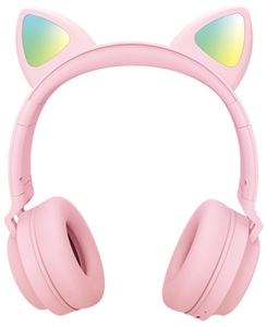 Casque Bluetooth rose avec oreilles de chat pour enfants et adolescents - Product Image 2