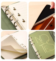Carnet A5 Rechargeable 2024 à Feuilles Mobiles Design Portefeuille avec Logo Gaufré, Couverture en Cuir PU et Anneaux de Classeur à Boucle Magnétique
