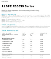 Échantillon Gratuit de Résine LLDPE R50035 MFI 5, Granulés de LLDPE de Qualité pour Rotomoulage, pour la Production de Réservoirs Agricoles